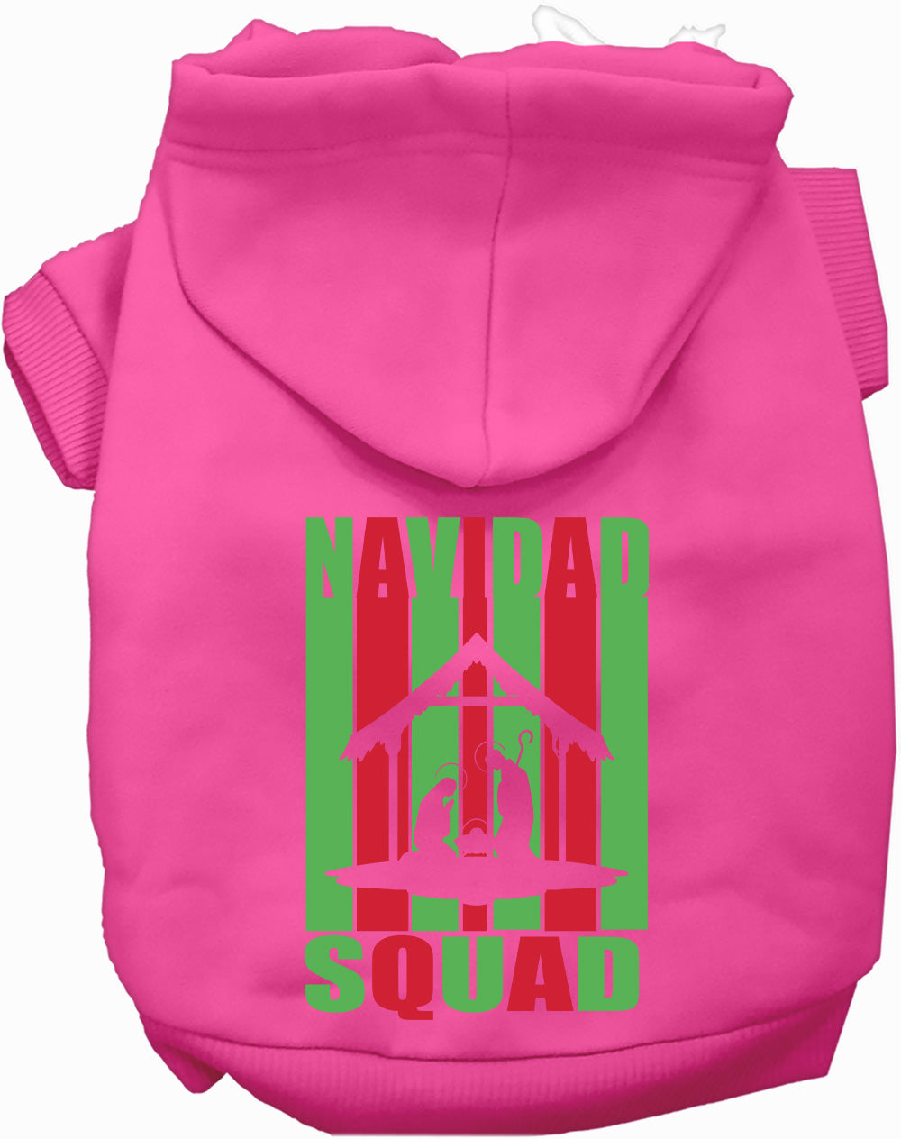 Dog Hoodie Navidad Squad Christmas for Festive Cheer Wear - close up view