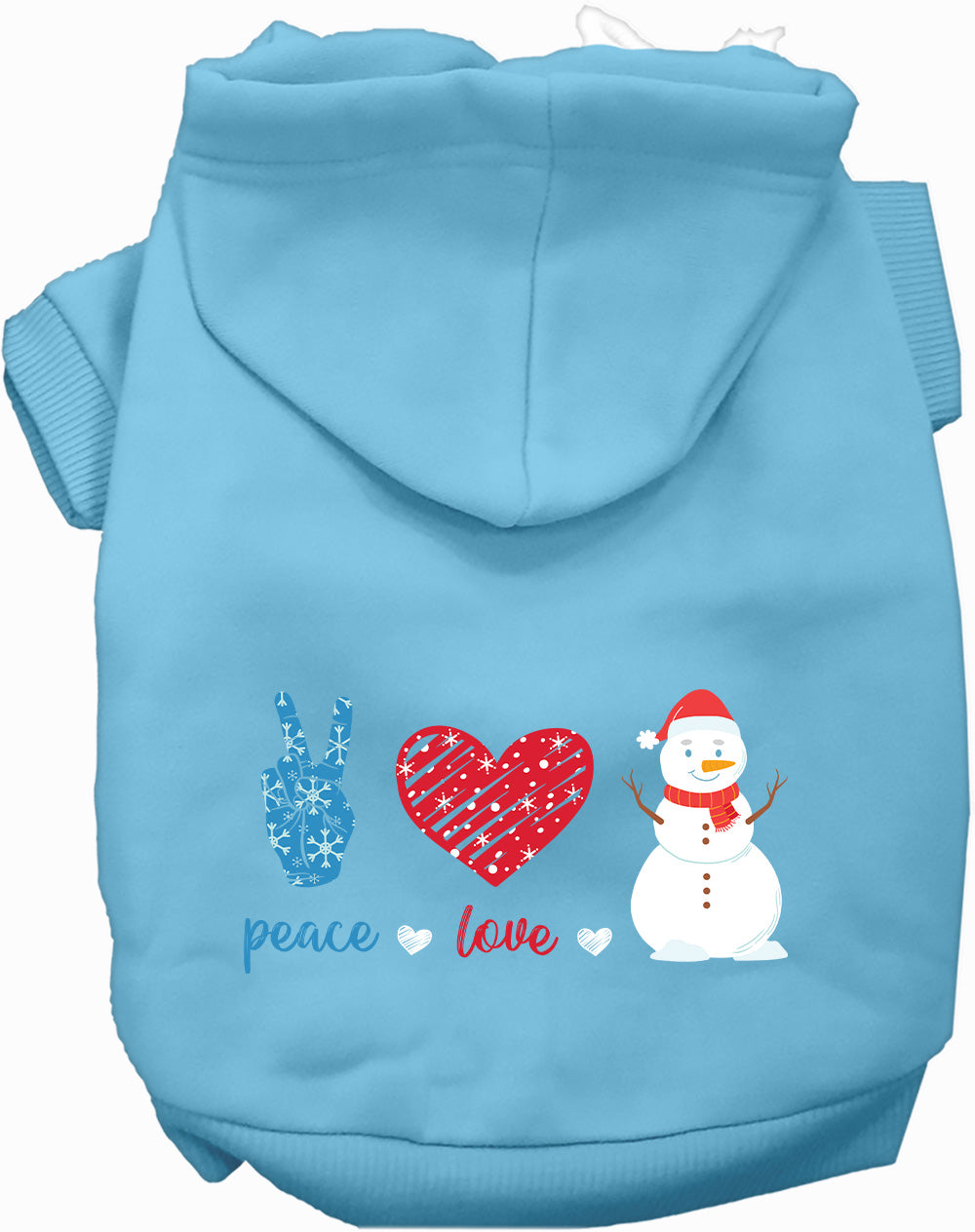 Dog Hoodie Peace Love and Snow for Everyday Pet Style and - lifestyle view