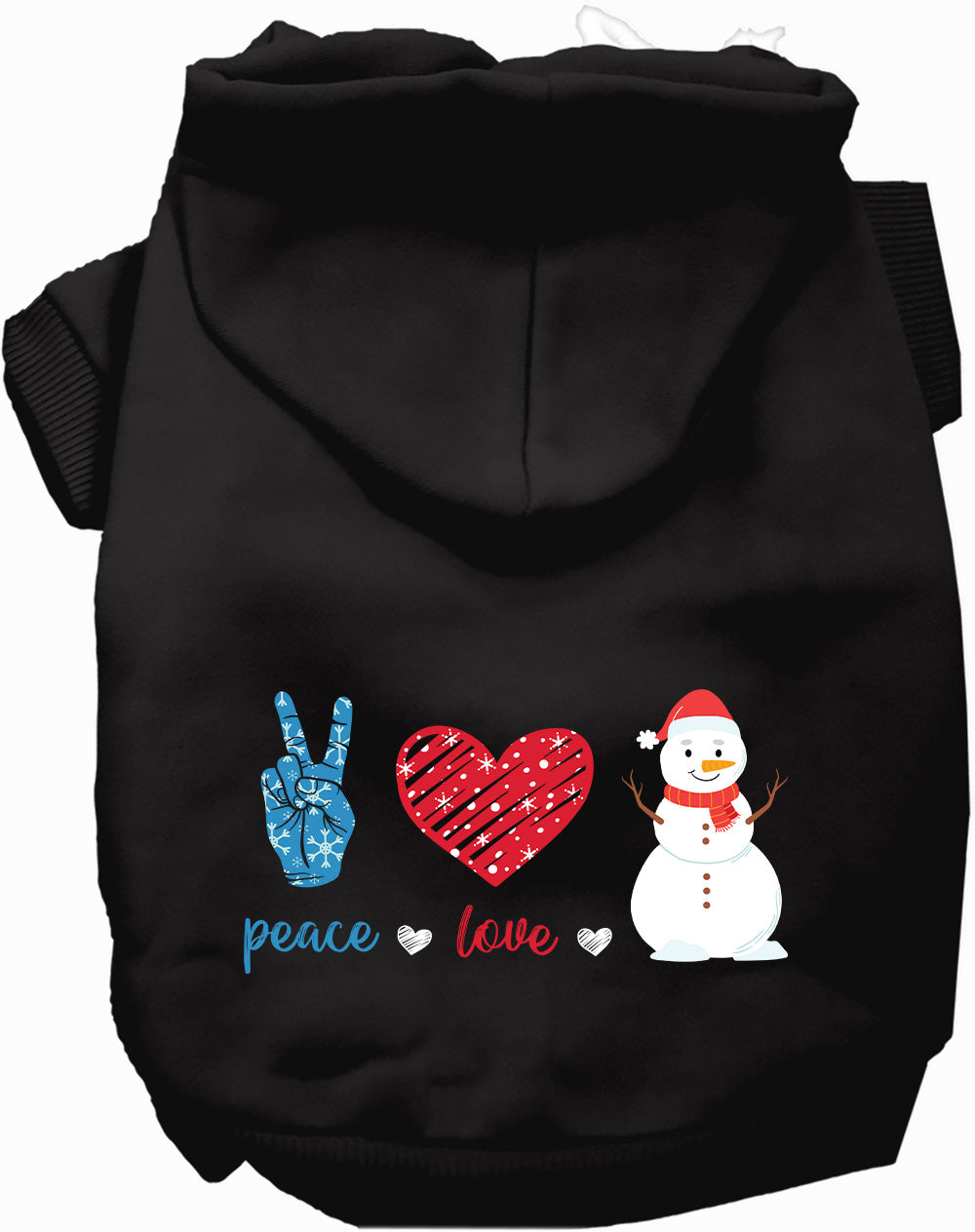 Dog Hoodie Peace Love and Snow for Everyday Pet Style and - main product image