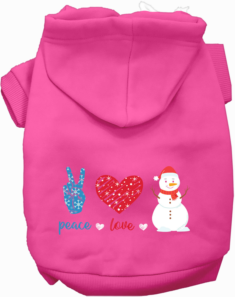 Dog Hoodie Peace Love and Snow for Everyday Pet Style and - gallery image 5