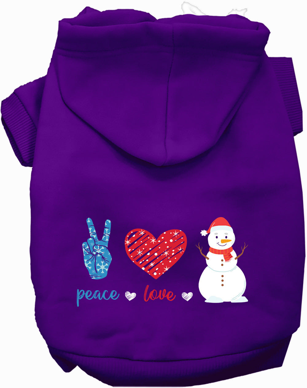 Dog Hoodie Peace Love and Snow for Everyday Pet Style and - gallery image 10