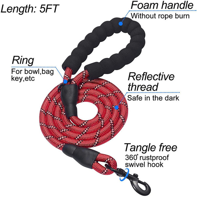 Reflective Harness Dog Leash Adjustable Dog Walking Gear - detail view