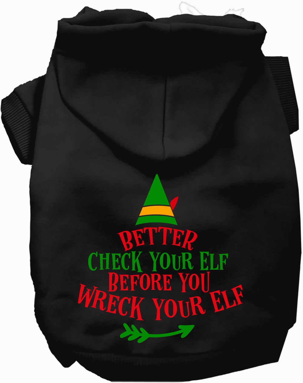 Dog Hoodie Check Your Elf for Festive Holiday Pet Comfort - main product image