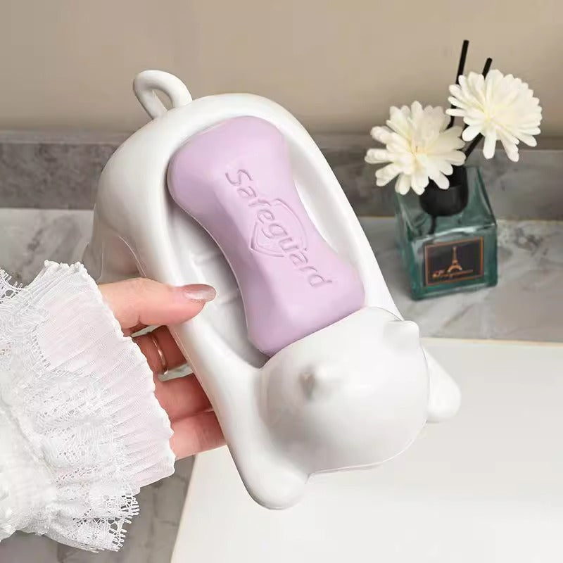 Pet Cat Drainage Bathroom Accessories Soap Anti Slip Dish - lifestyle view