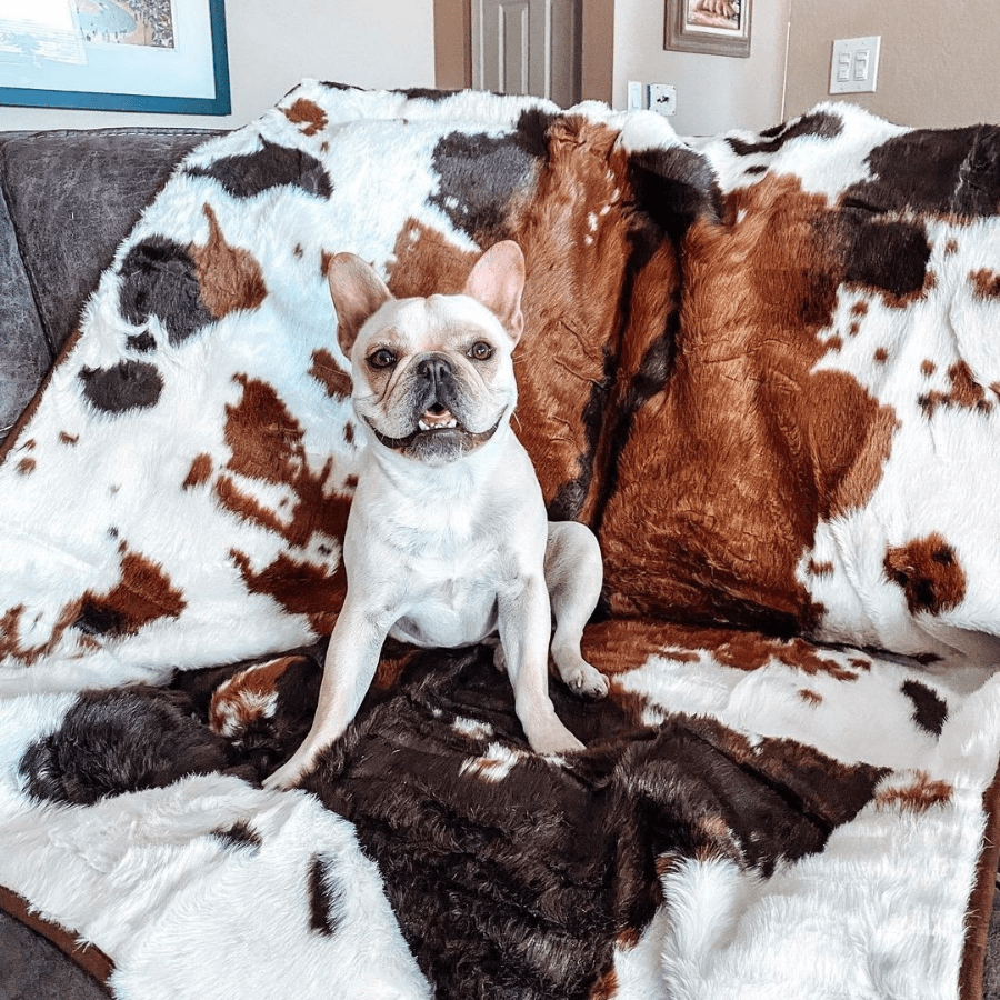 PupProtectorT Waterproof Throw Blanket - Brown Faux Cowhide - gallery image 8