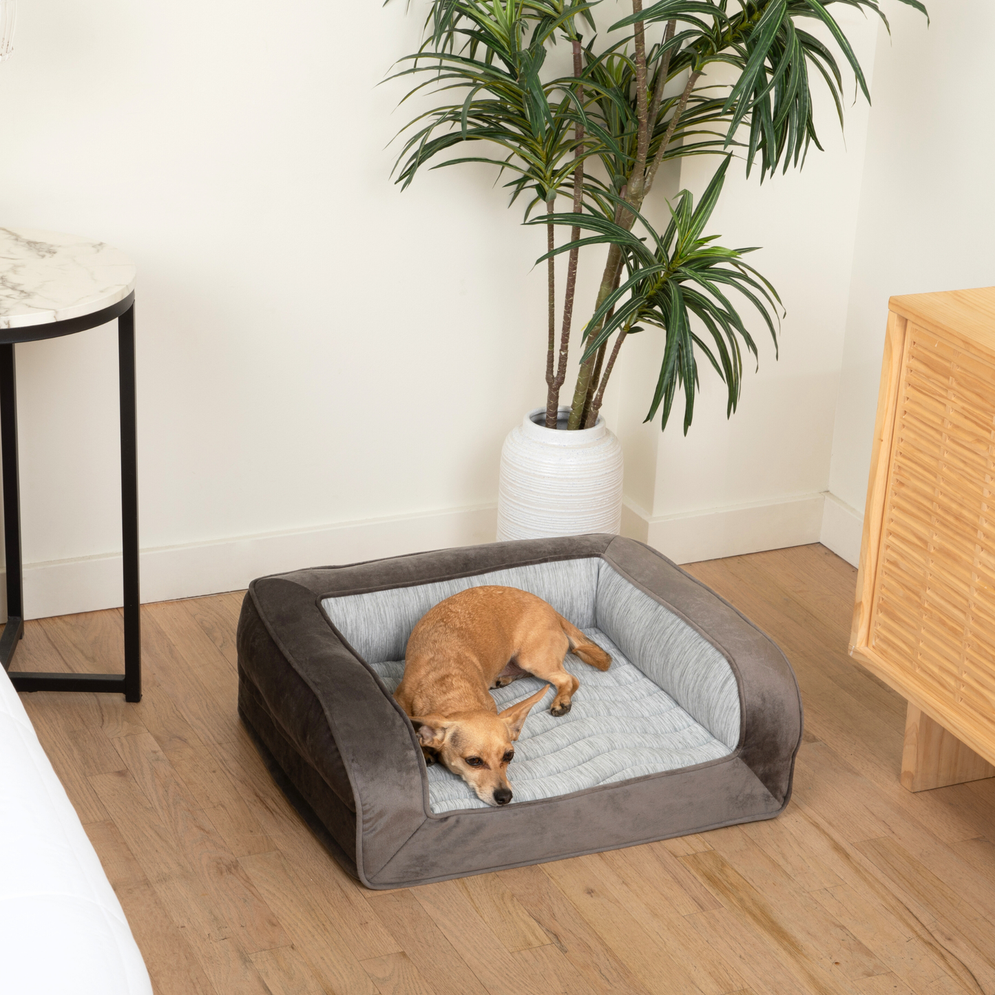 Pupchill Cooling Bolster Dog Bed Washable Pet Bed Comfort - gallery image 9