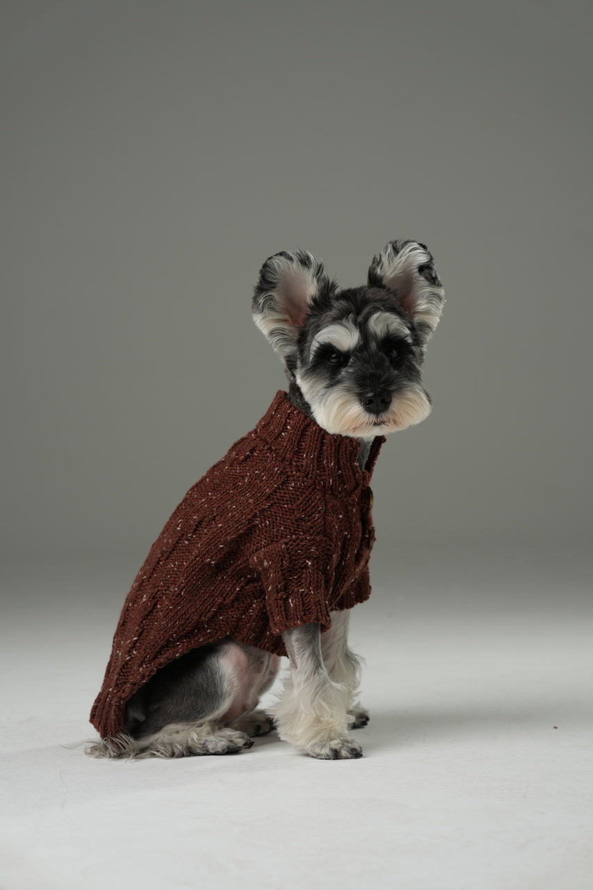 Glacier Pet Sweater Burgundy Dog Sweaters Premium Pet Supply - lifestyle view