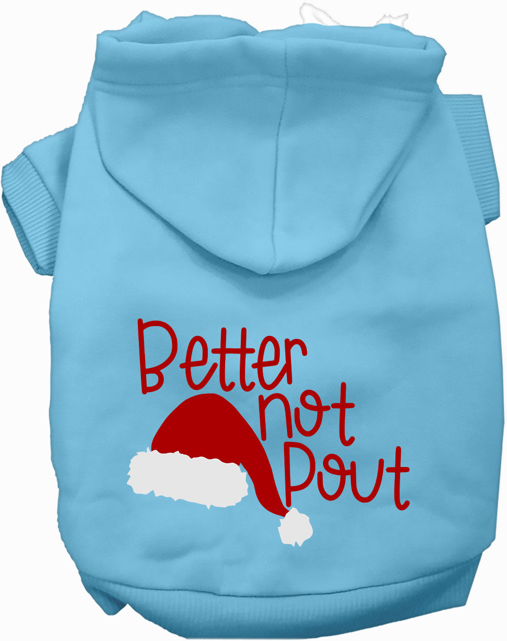 Dog Hoodie Better Not Pout for Festive Holiday Pet Comfort - close up view