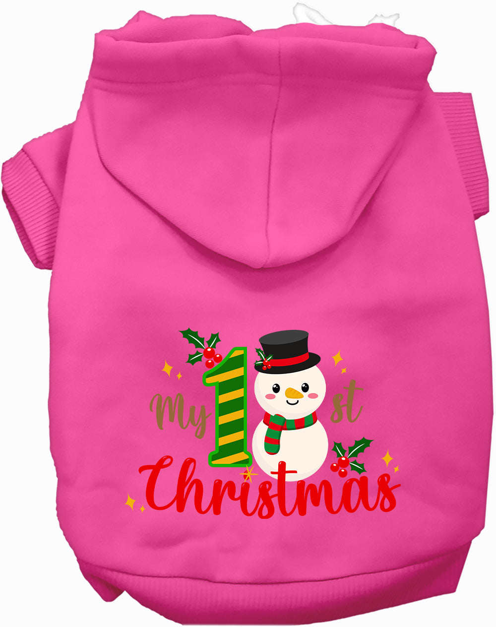 Dog Hoodie My 1st for Festive Holiday Pet Comfort - close up view