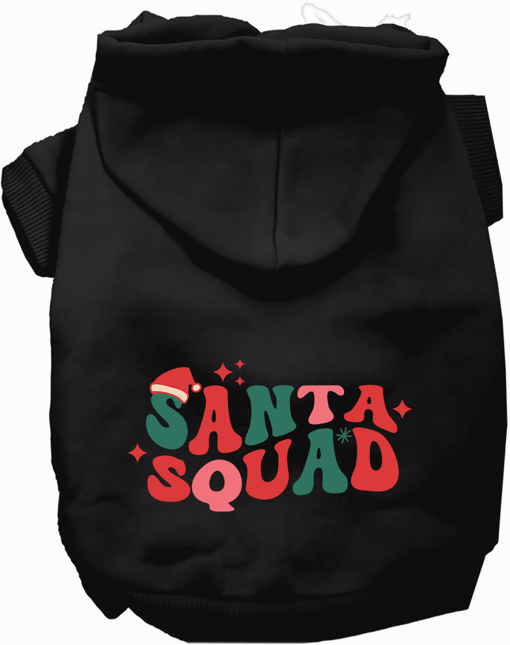 Dog Hoodie Santa Squad for Festive Holiday Pet Comfort - lifestyle view