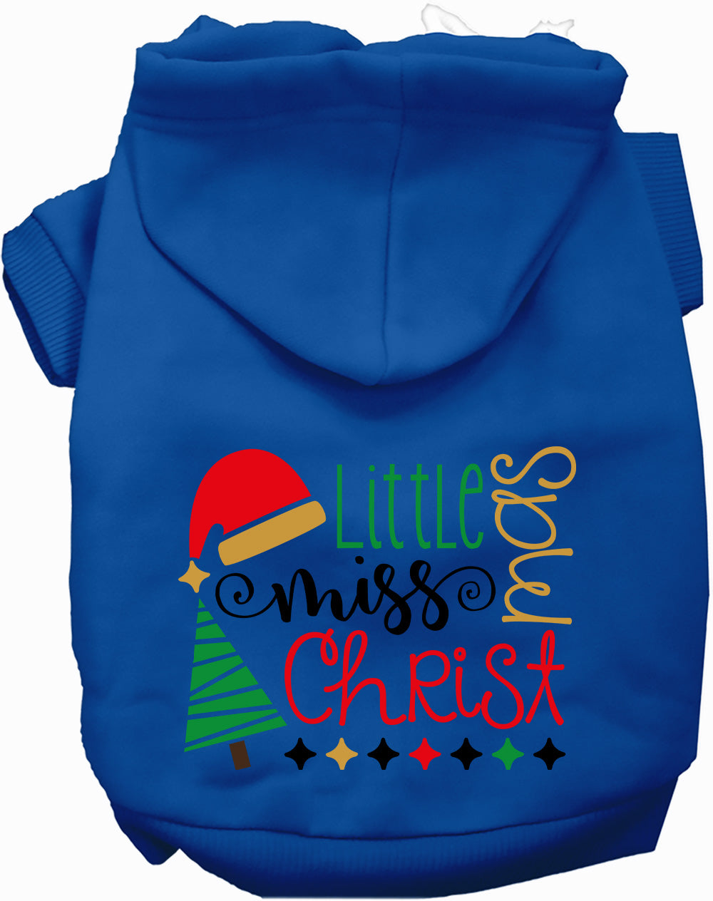 Dog Hoodie Little Miss for Festive Holiday Pet Comfort - close up view