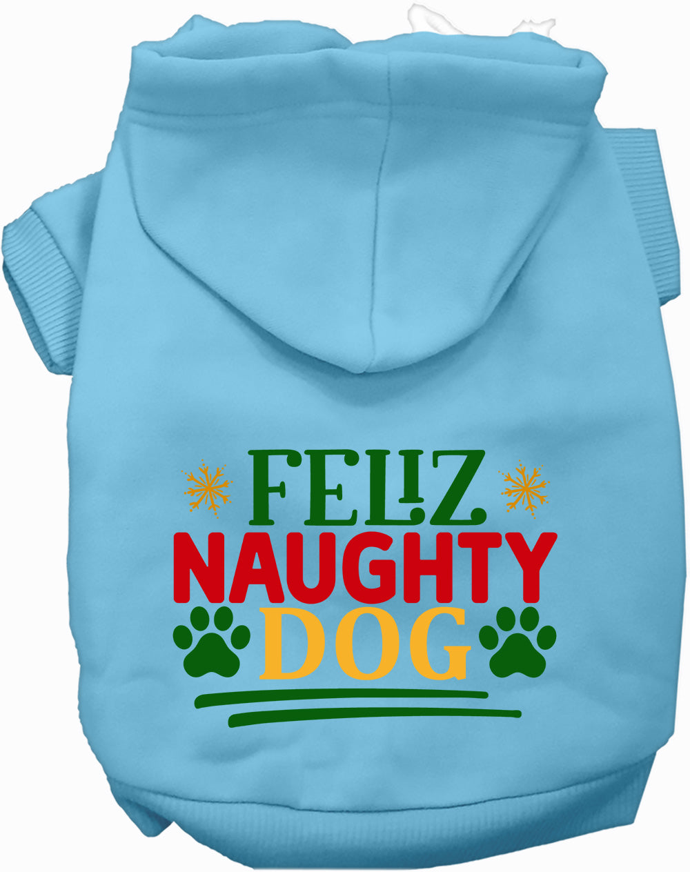 Dog Hoodie Feliz Naughty Dog for Festive Holiday Pet Comfort - lifestyle view