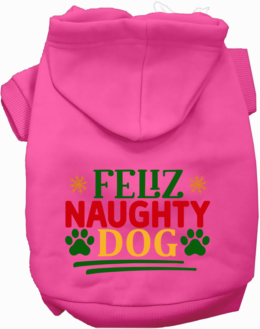 Dog Hoodie Feliz Naughty Dog for Festive Holiday Pet Comfort - close up view