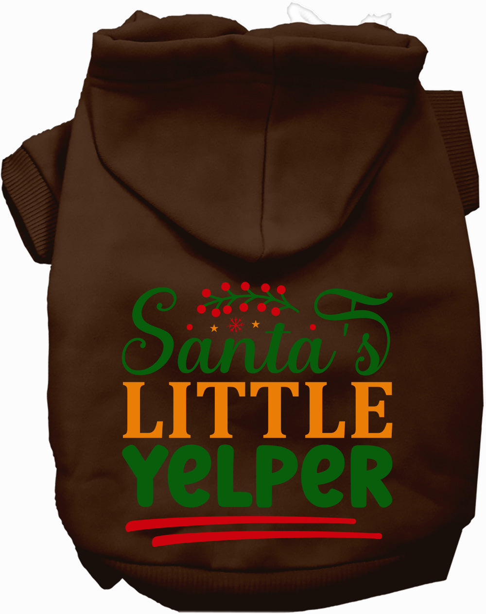 Dog Hoodie Santas Little Yelper for Festive Holiday Pet - close up view