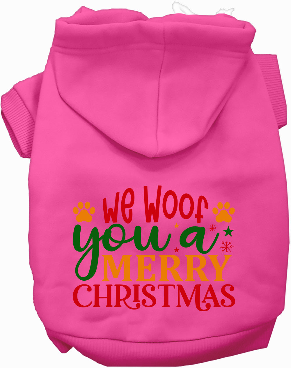 Dog Hoodie We Woof You Merry for Festive Holiday Pet Comfort - close up view