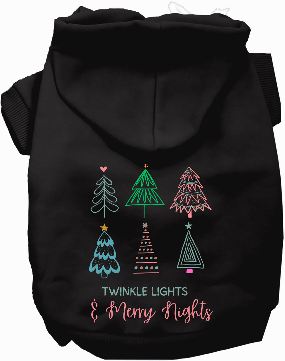 Dog Hoodie Twinkle Lights Merry Nights for Festive Holiday - main product image