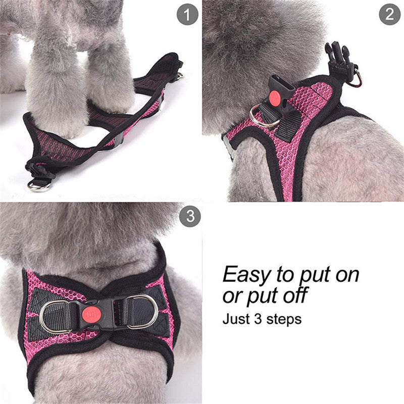 Reflective Harness Dog Leash Adjustable Dog Walking Gear - gallery image 5