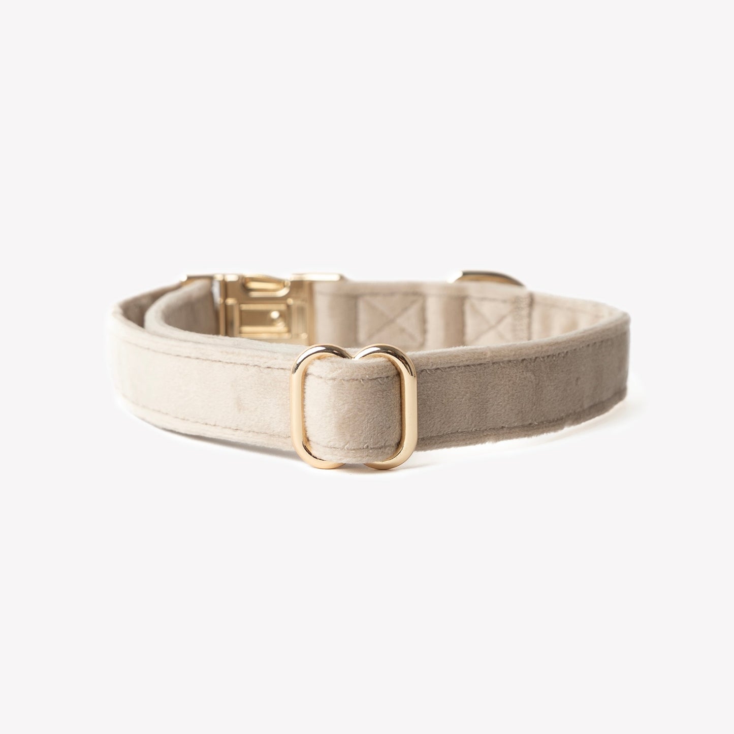Dog Collars 'Sand' Velvet Dog Collar Premium Pet Supply - detail view