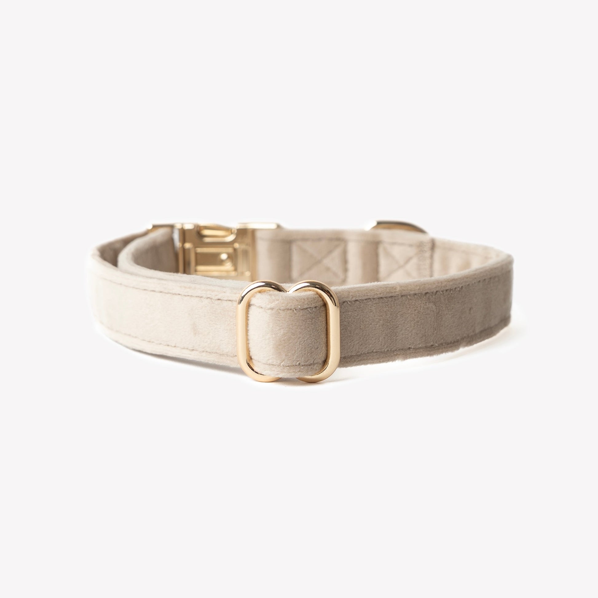Dog Collars 'Sand' Velvet Dog Collar Premium Pet Supply - detail view