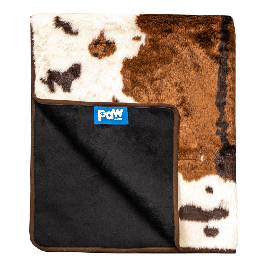 PupProtectorT Waterproof Throw Blanket - Brown Faux Cowhide - lifestyle view