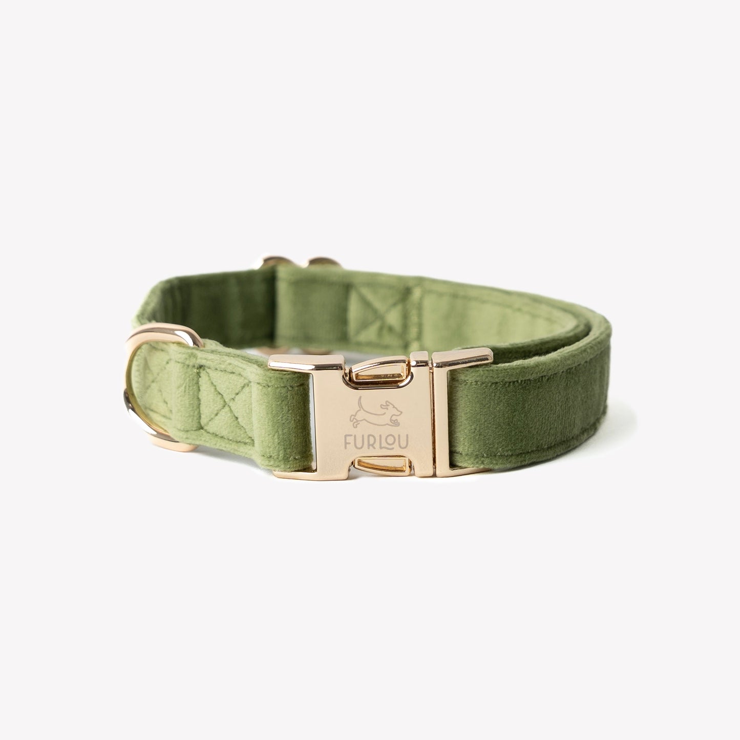 Dog Collars 'Green' Velvet Dog Collar Premium Pet Supply - main product image
