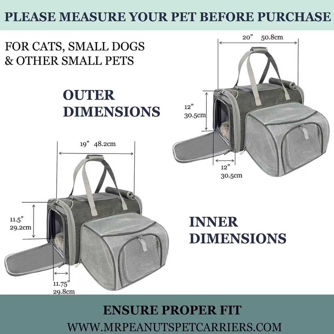 Mr. Peanut's Gold Series Big Apple XL Expandable Pet Carrier V3.0 - detail view