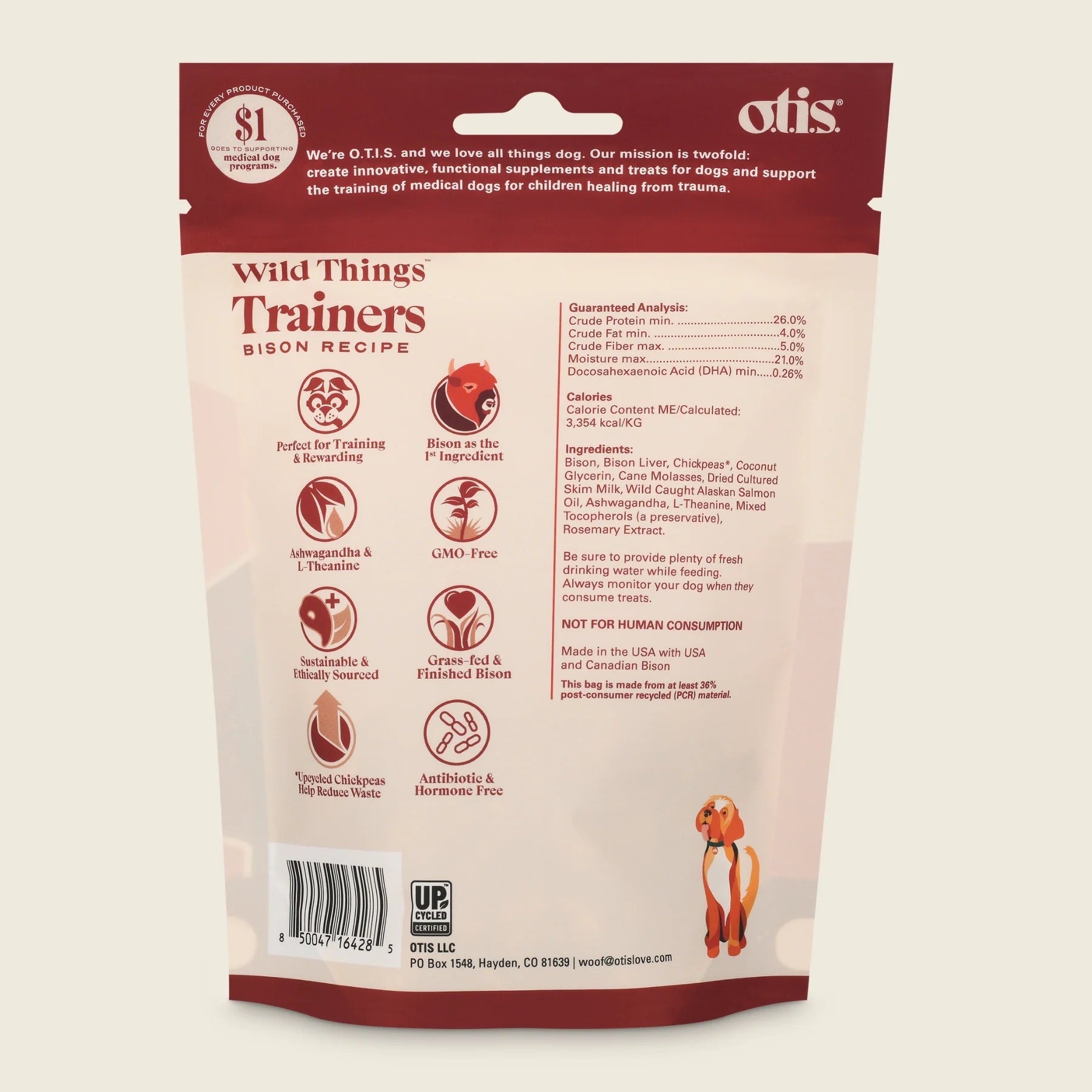 Otis Bison Training Dog Treats 4Oz Dog Treats Premium - detail view