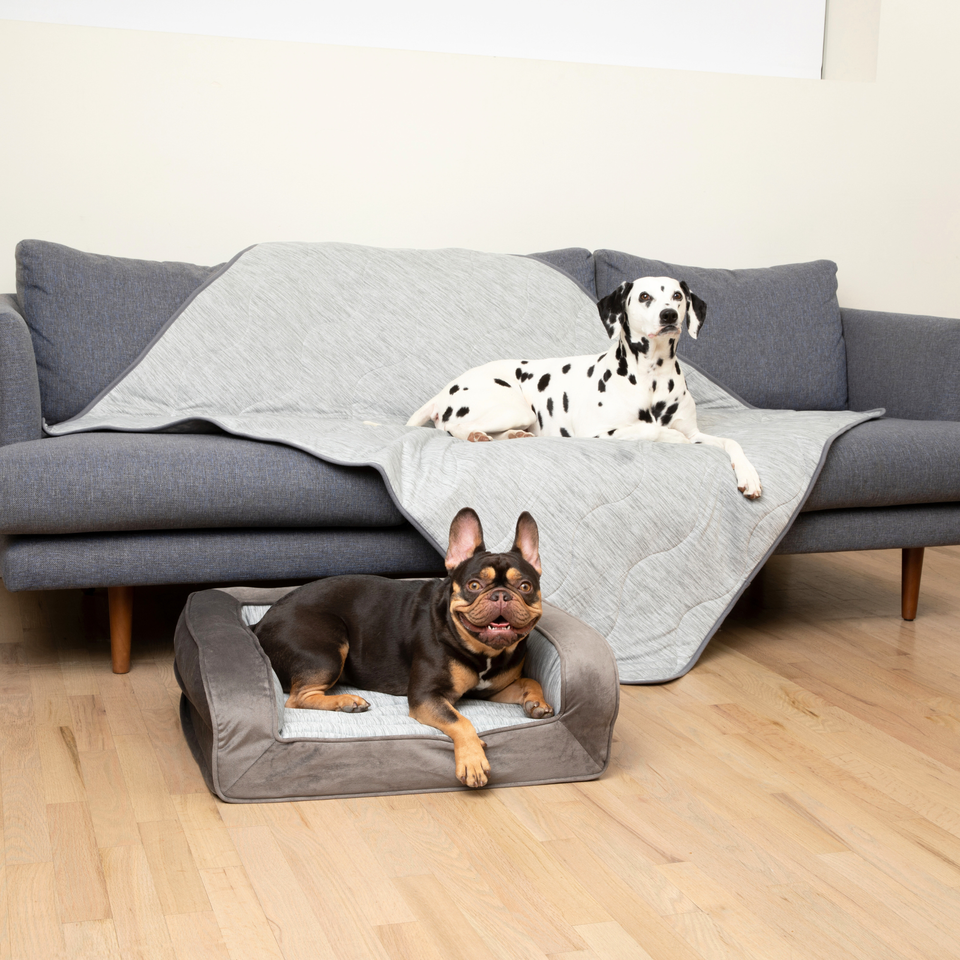 Pupchill Cooling Bolster Dog Bed Waterproof Blanket Bundle - detail view