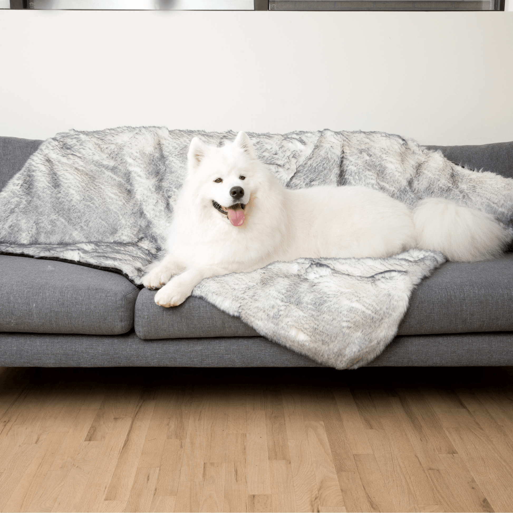 Pupprotector Luxe Waterproof Faux Fur Blanket Ultra Plush - lifestyle view