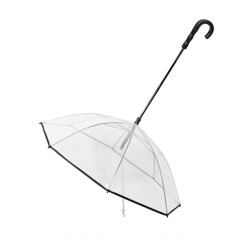 Transparent Pet Umbrella Dog Leash Adjustable Dog Walking - detail view