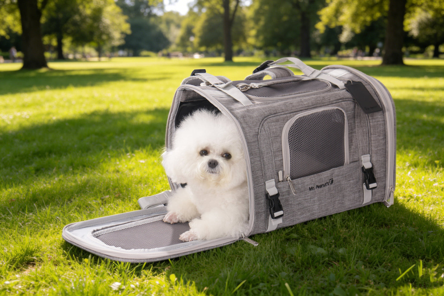 Mr. Peanut's Monterey Series Airline Compliant Horizontal Backpack Pet Carrier - detail view
