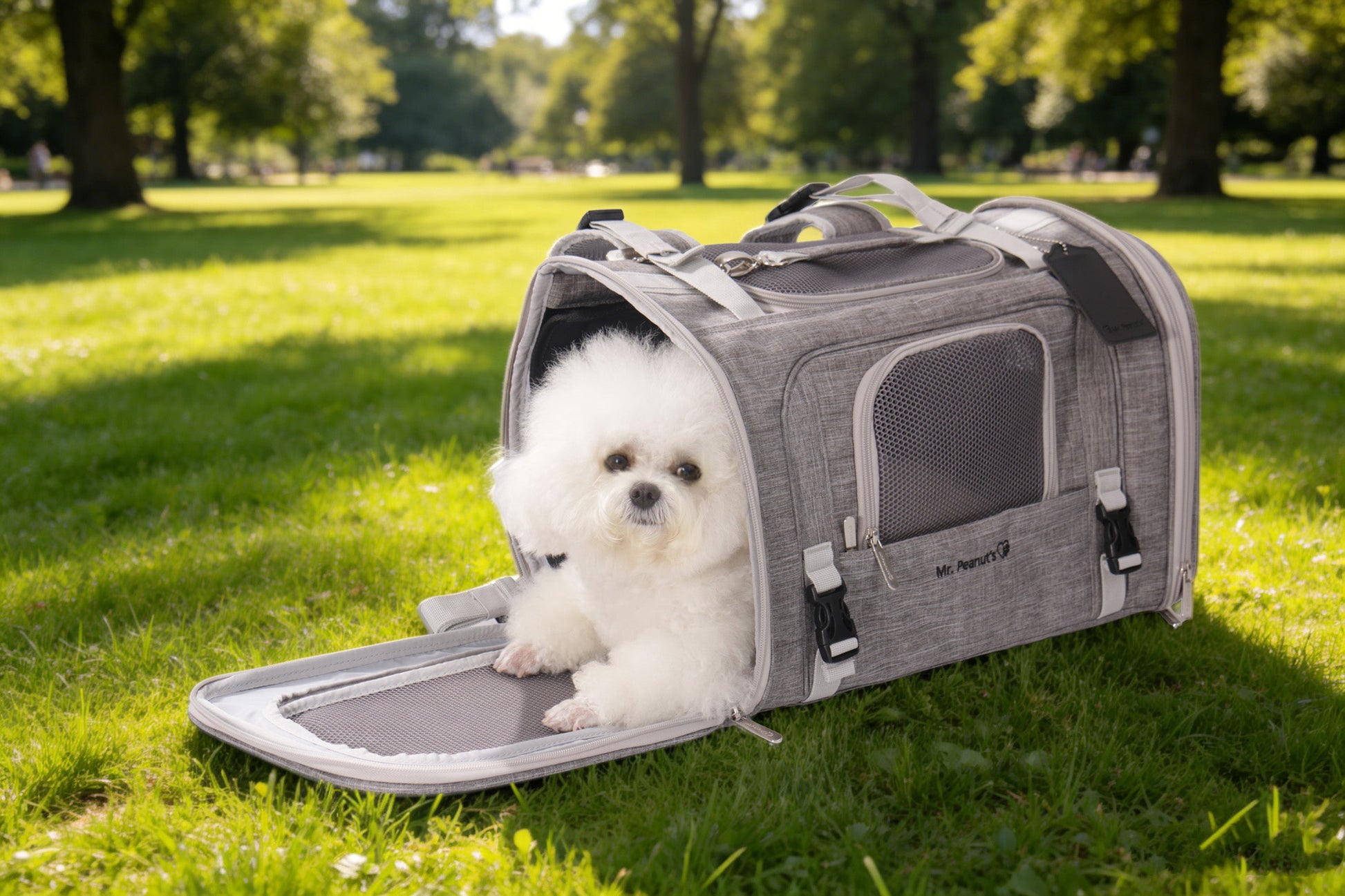 Mr. Peanut's Monterey Series Airline Compliant Horizontal Backpack Pet Carrier - detail view