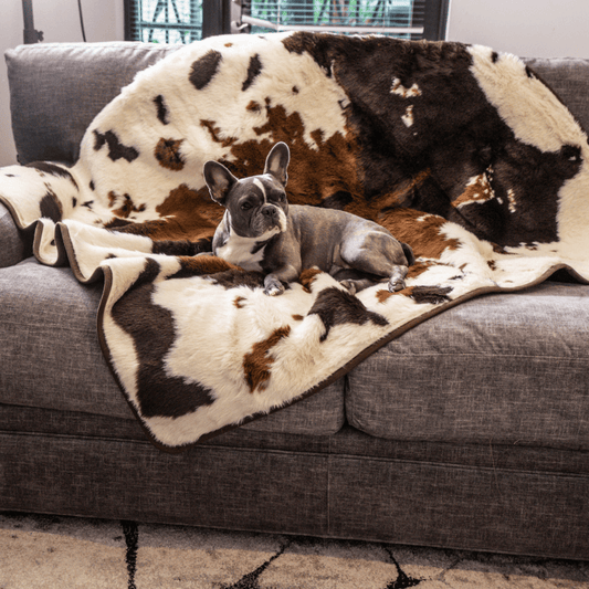PupProtectorT Waterproof Throw Blanket - Brown Faux Cowhide - main product image