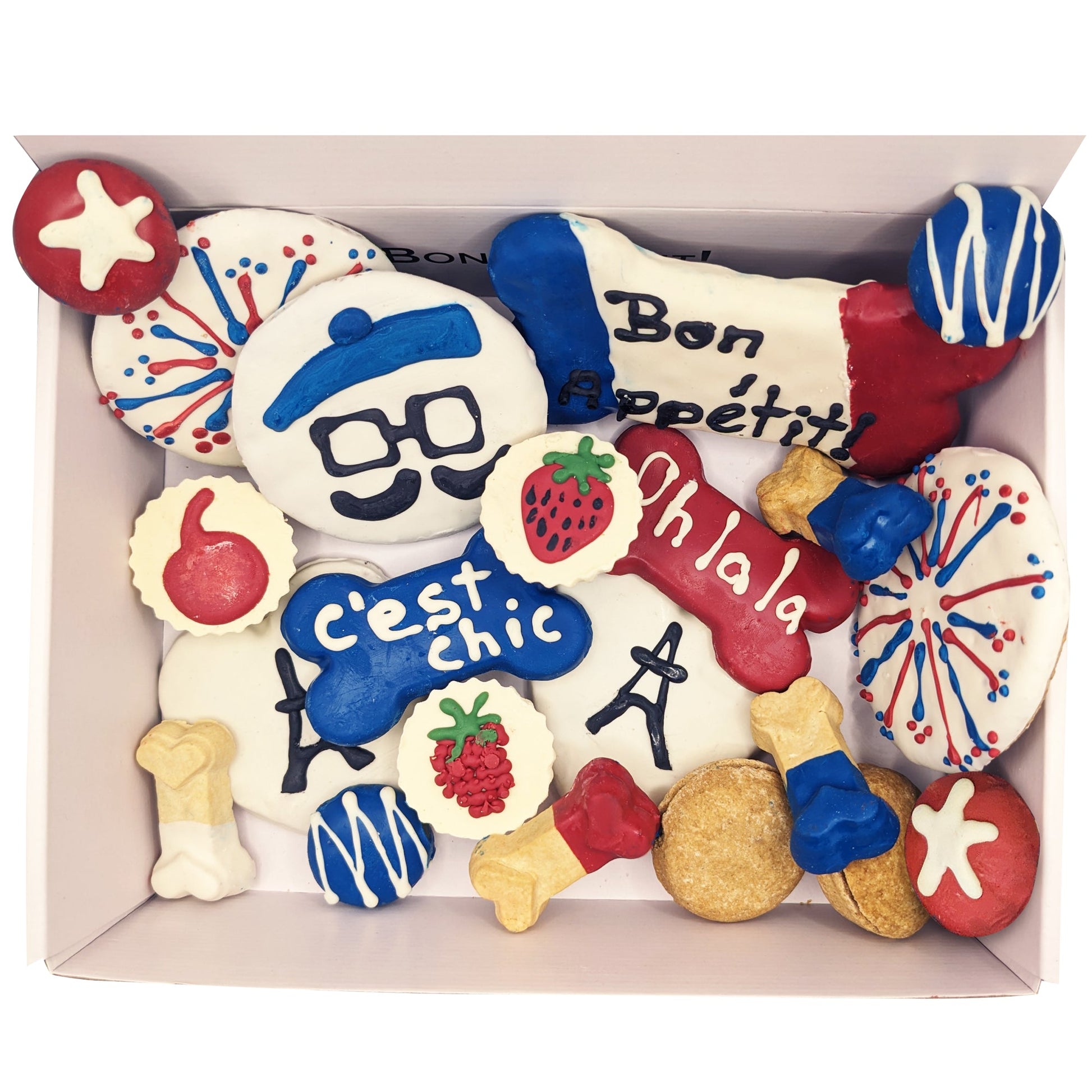 Dog Treats French Themed Treats Gift Box for Daily Use Essen - detail product image for dog treats