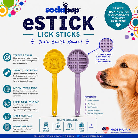 Estick Hand Held Dog Enrichment Toy Interactive Lick Stick - detail view