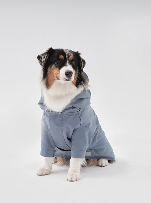 Tribeca Adjustable Velcro Raincoat Light Blue Dog Apparel - main product image