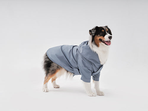 Tribeca Adjustable Velcro Raincoat Light Blue Dog Apparel - detail view