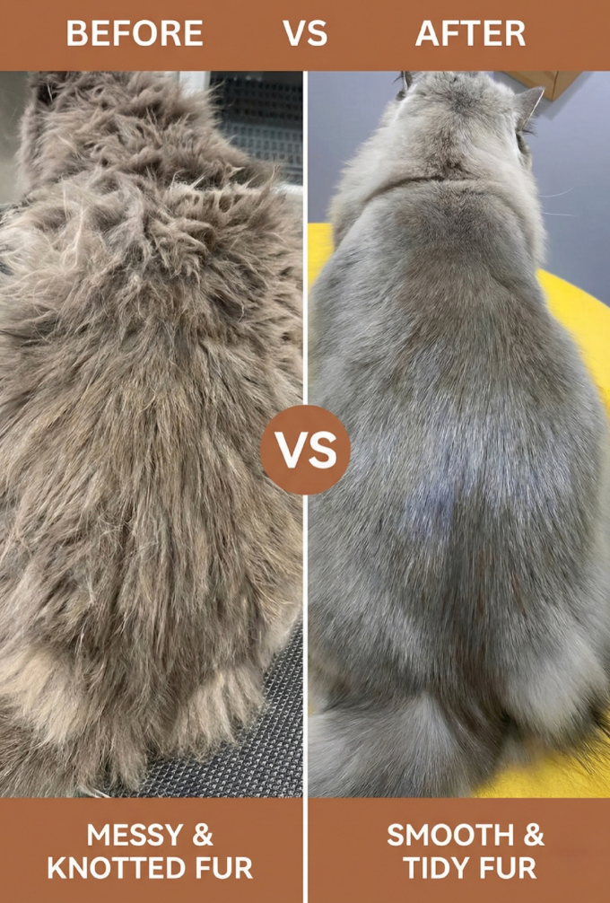 CalmCare Dematting Rake with One Click Fur Release - lifestyle view