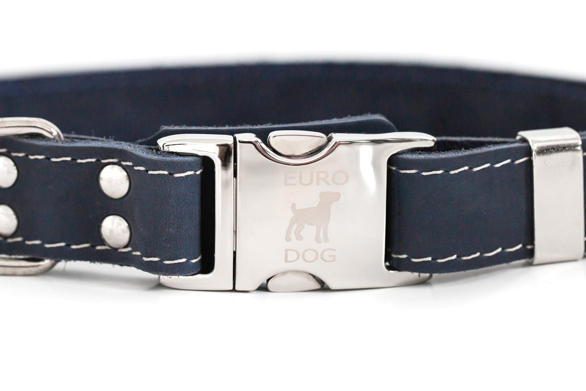 Dog Collar Pro Line Quick-Release Blue Jeans Leather Collar main product image for dogs and cats