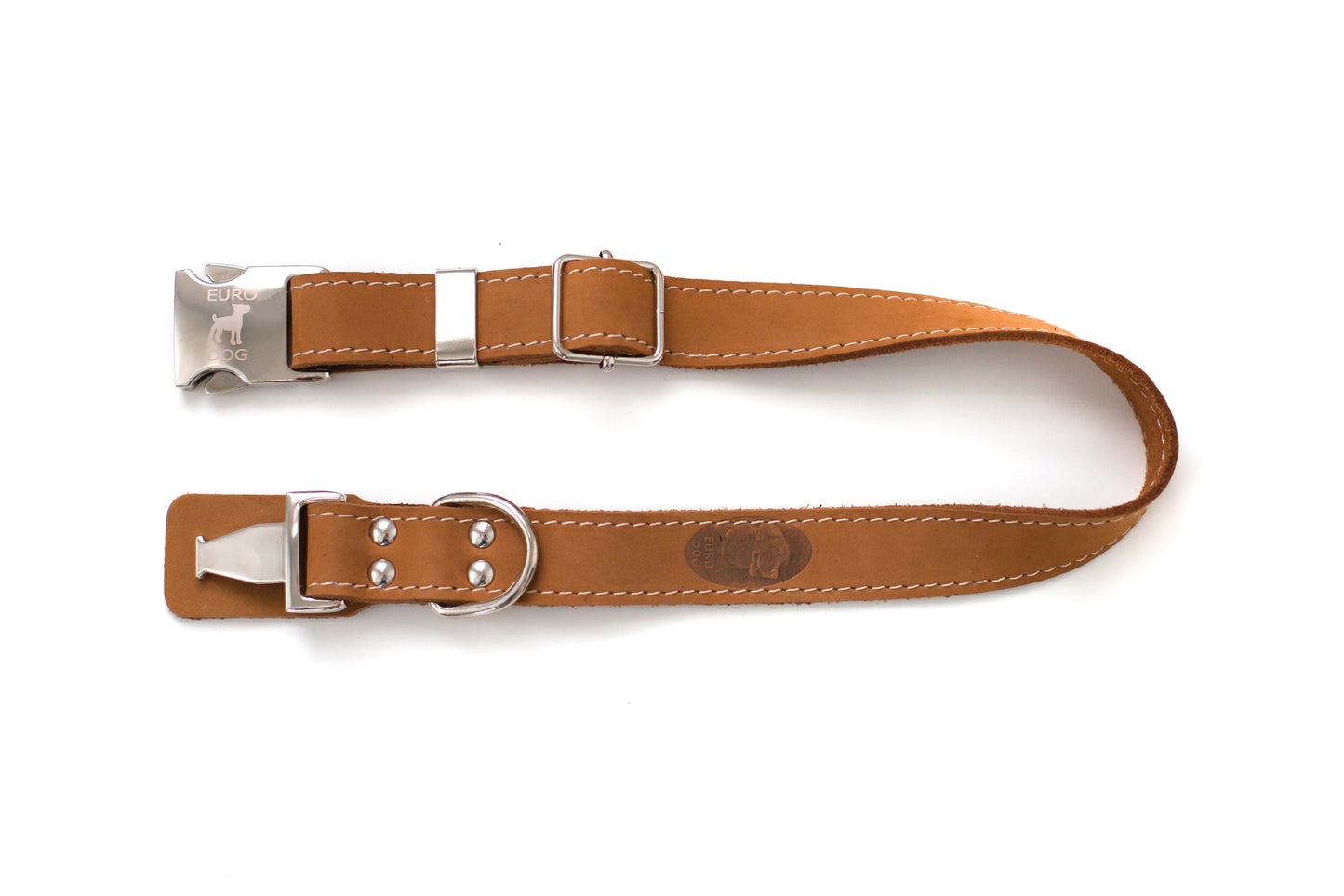Dog Collar Pro Line Quick-Release Earth Brown Leather Collar main product image for dogs and cats