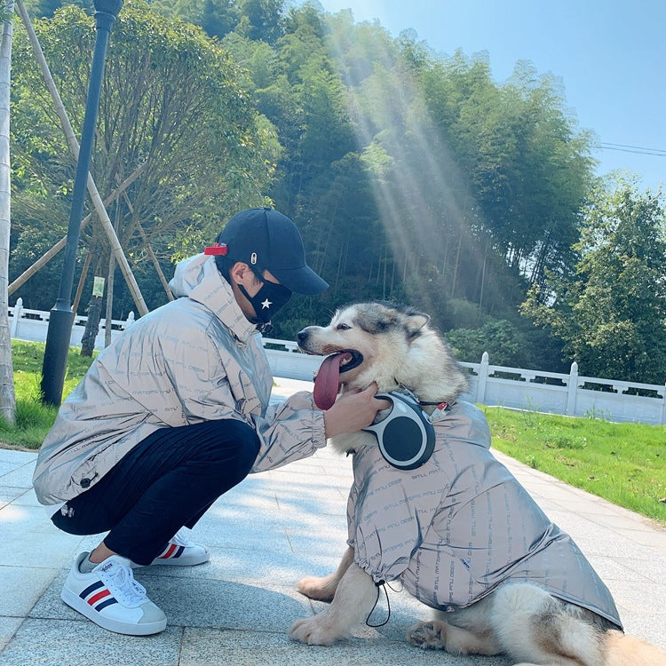 Reflective Letters Pet Parent Child Windbreaker Dog Training - close up view