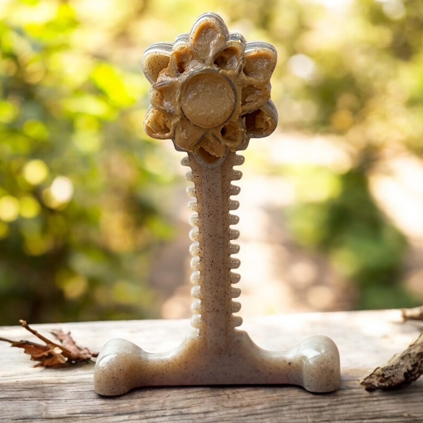 Honey Bone Dental Flower Tower Indestructible Nylon Dog Chew - lifestyle view