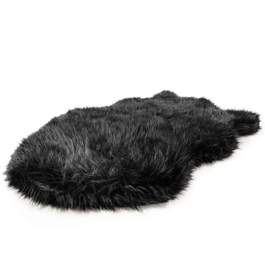 Memory Foam Dog Bed Faux Fur Midnight Black Orthopedic Comfo - gallery image 8