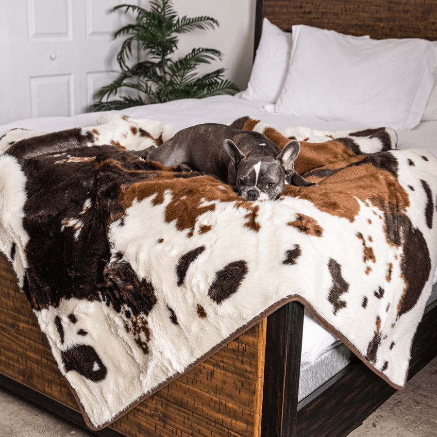 PupProtectorT Waterproof Throw Blanket - Brown Faux Cowhide - gallery image 5