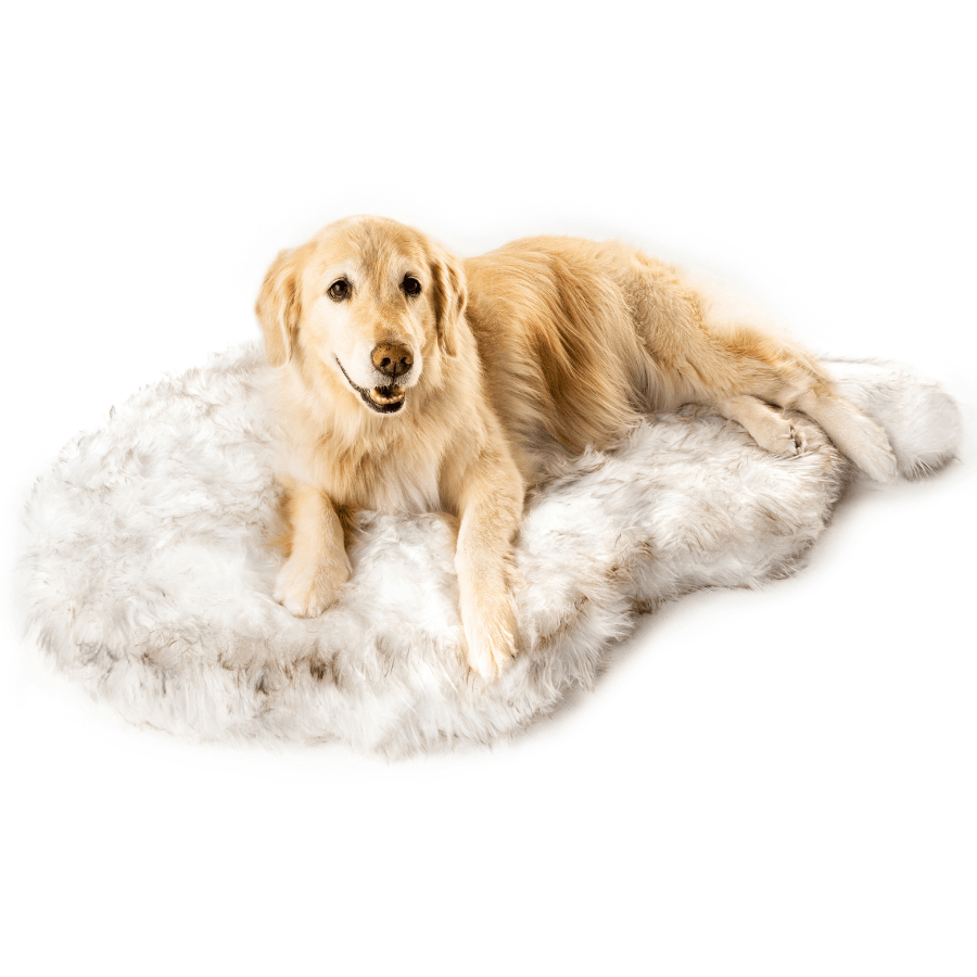 Puprug By Faux Fur Orthopedic Dog Bed Curve White - gallery image 5