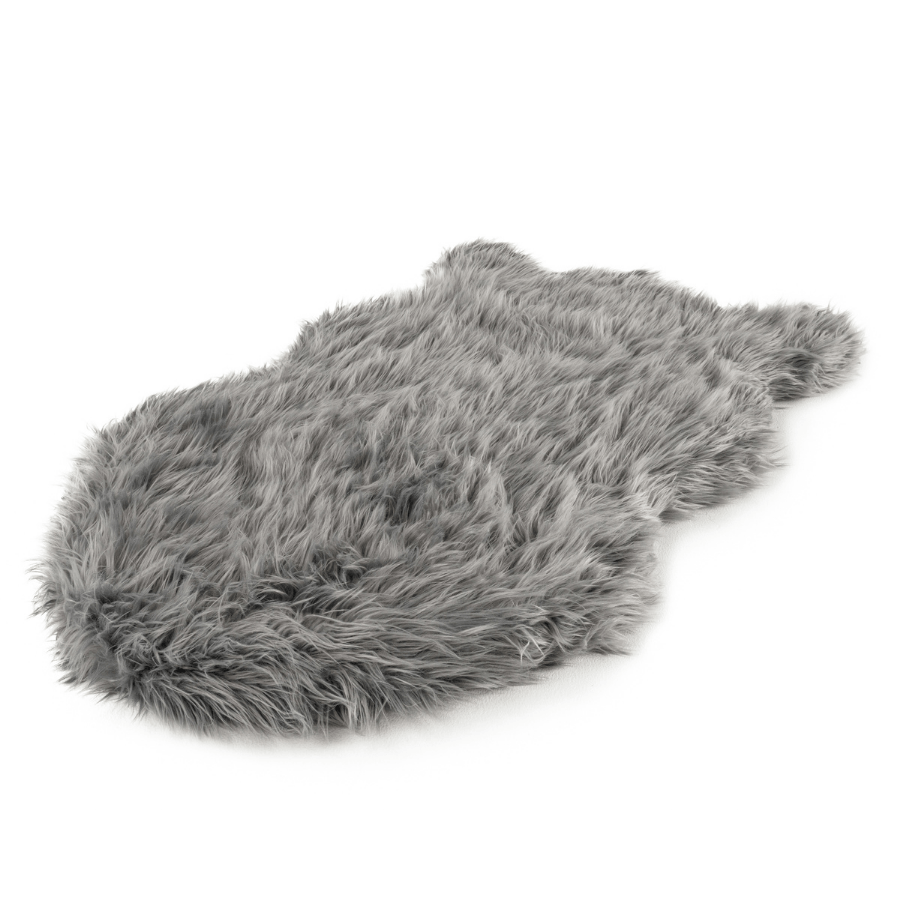 Memory Foam Dog Bed Faux Fur Charcoal Grey Orthopedic Comfor - gallery image 8
