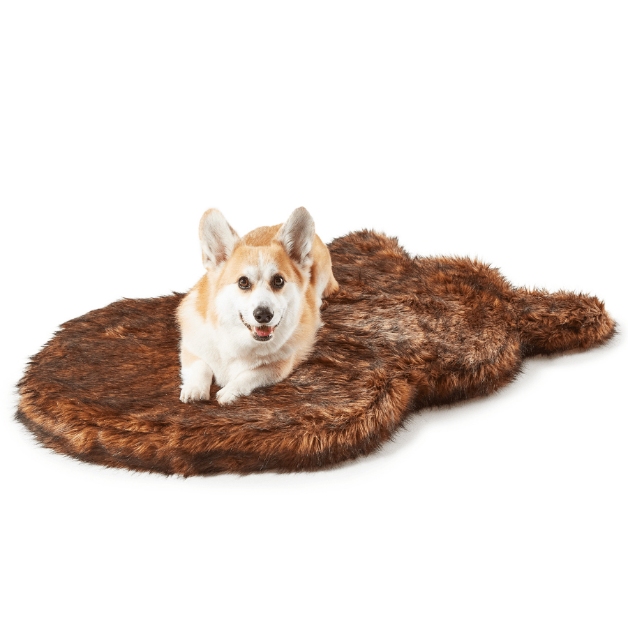 PupRug by Paw.com� Faux Fur Orthopedic Dog Bed - Curve Brown - gallery image 6
