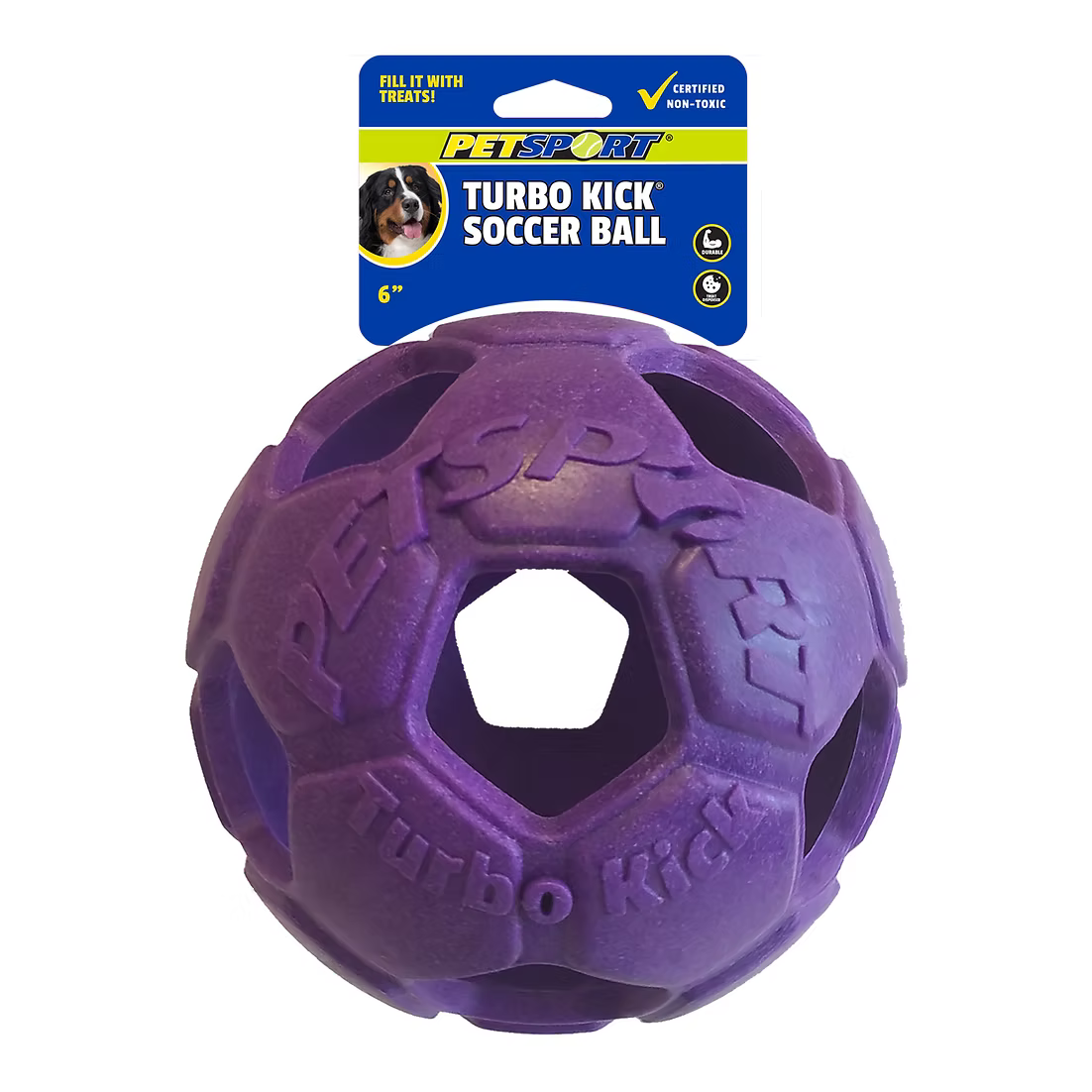 Petsport Turbo Kick Soccer Ball Interactive Dog Toy Durable - detail view
