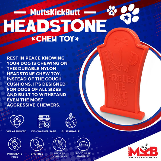 Headstone Ultra Durable Nylon Dog Chew Toy Interactive Dog - detail view