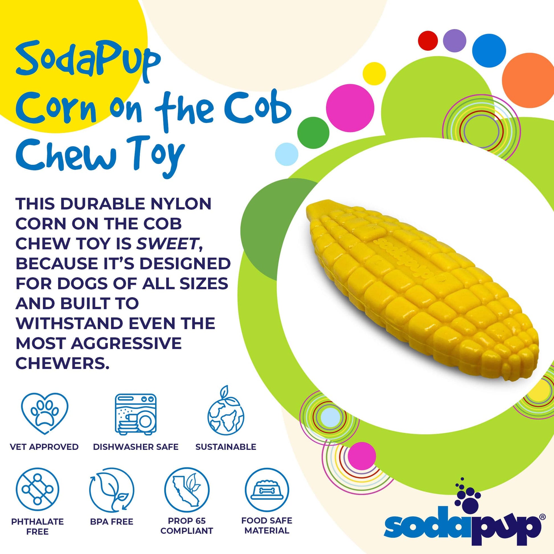 Corn On The Cob Nylon Dog Toy For Aggressive Chewers USA Dog - gallery image 5